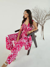 Women Fuchsia & White Floral Bustier, Pant & Shrug-SFSETS96019